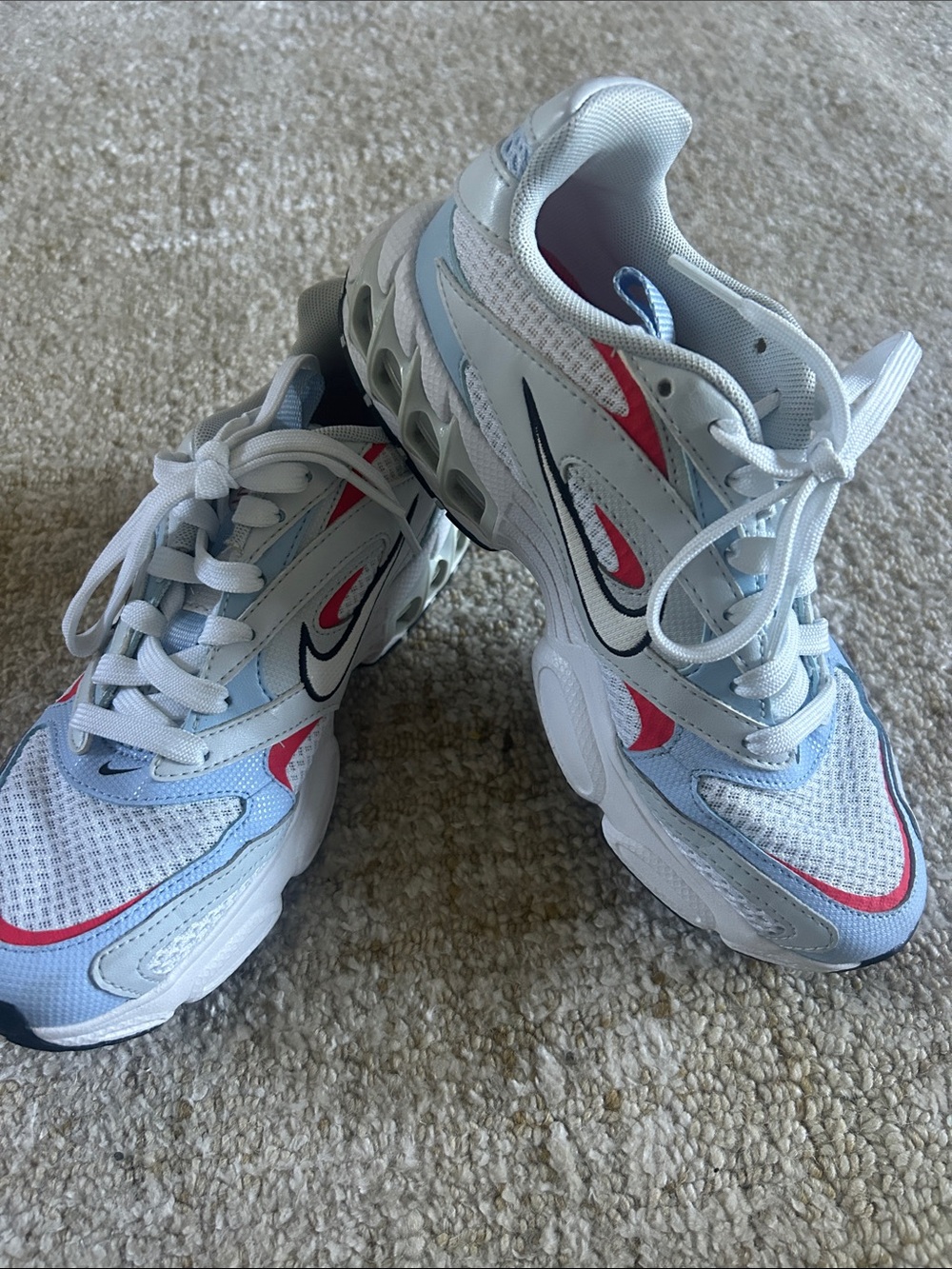 Nike Women's White, Light Blue & Red Athletic Sneakers